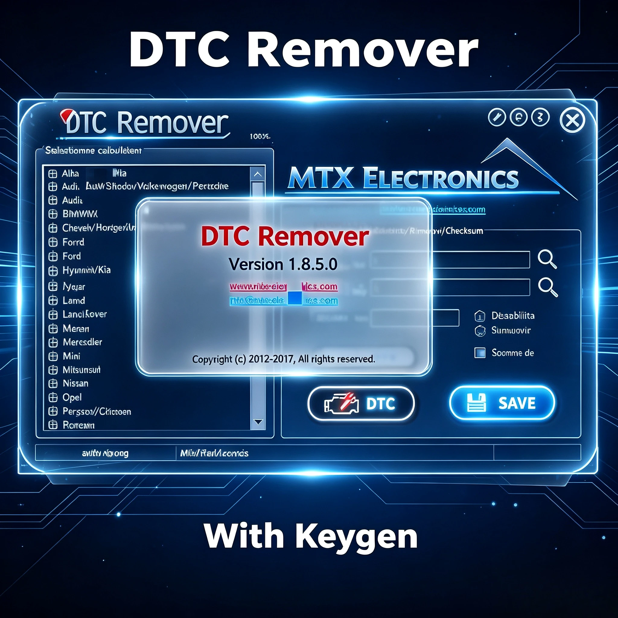 DTC Remover 2025 For KESS KTAG FGTECH OBD2 Software MTX DTC Remover 1.8.5.0 With Keygen+9 Extra ECU Tuning Software ECU Full