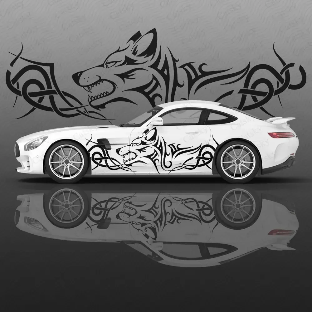 Totem Wolf Car Body Sticker Anime Itasha Vinyl Car Side Decal Sticker Car Decor Sticker Cars Protective Film