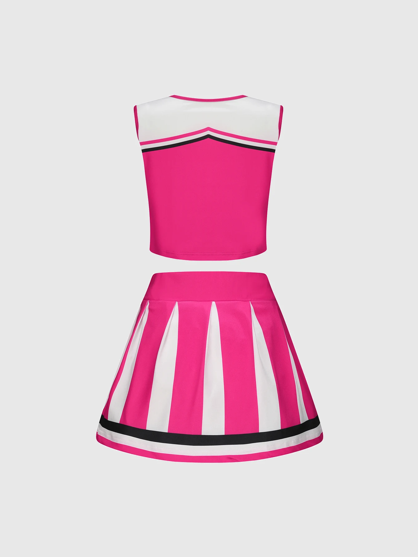 Rose Red Multi Color Cheerleading Set Skirt Cute Children's Performance Dress Girls' Festival Party Dress Back to School Season