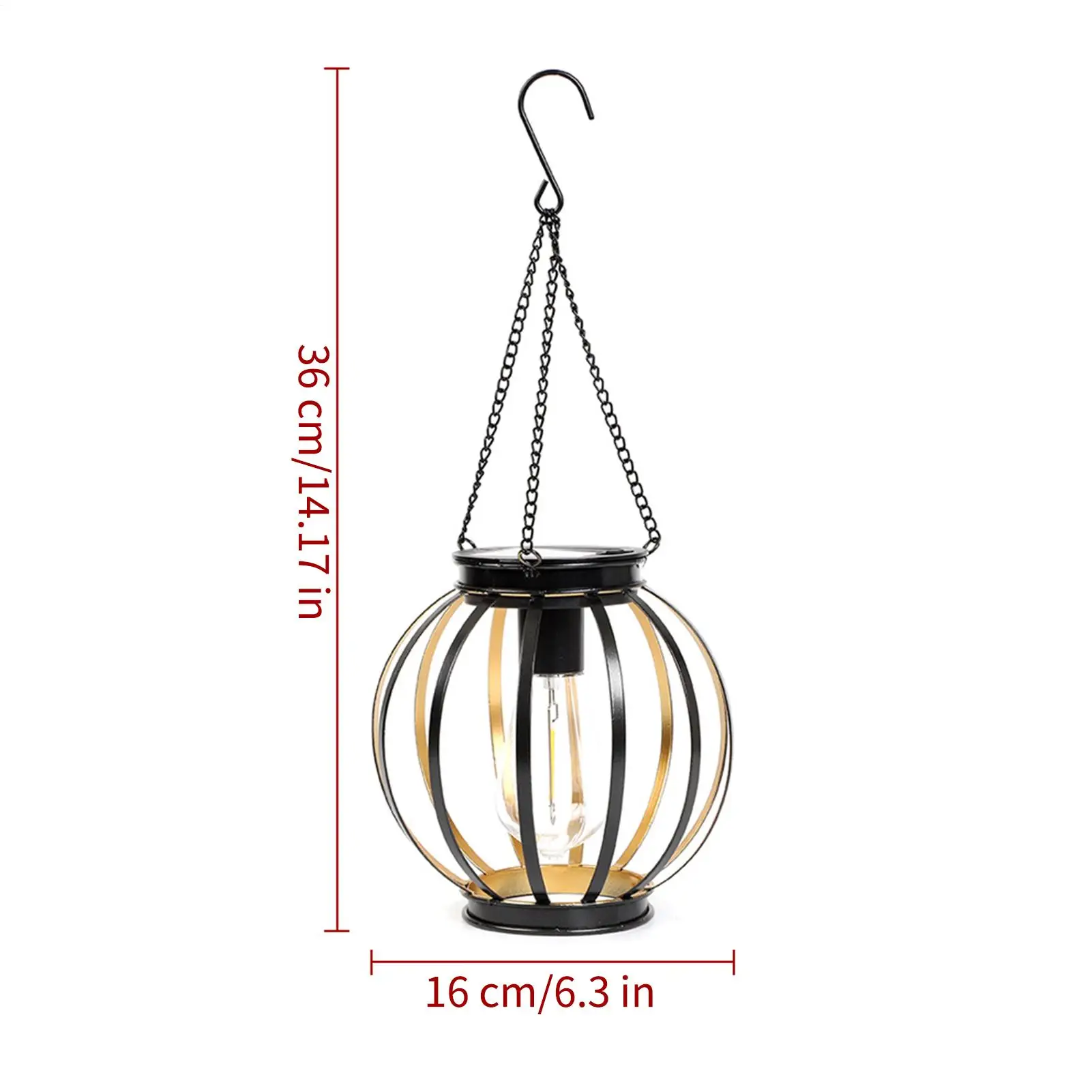 Outdoor Solar Lanterns 2 Piece Hangable Lamp With Hook And Chain Solar Lantern Outdoor For Balcony Backyard Patio Driveway - view 6