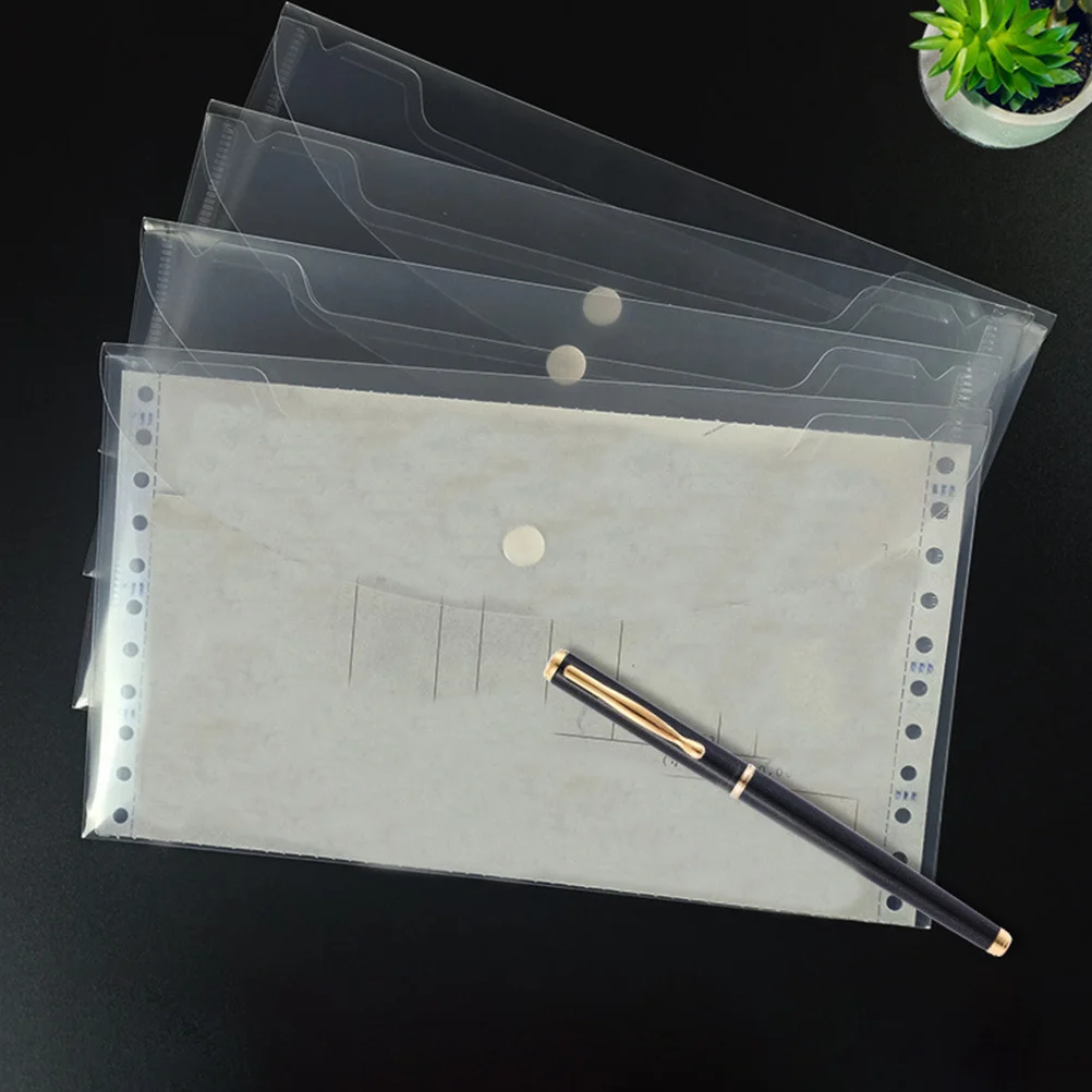 

20Pcs Transparent Document Organizer Bag Reusable Receipt Folder for Paper File Storage Office Home School Essential