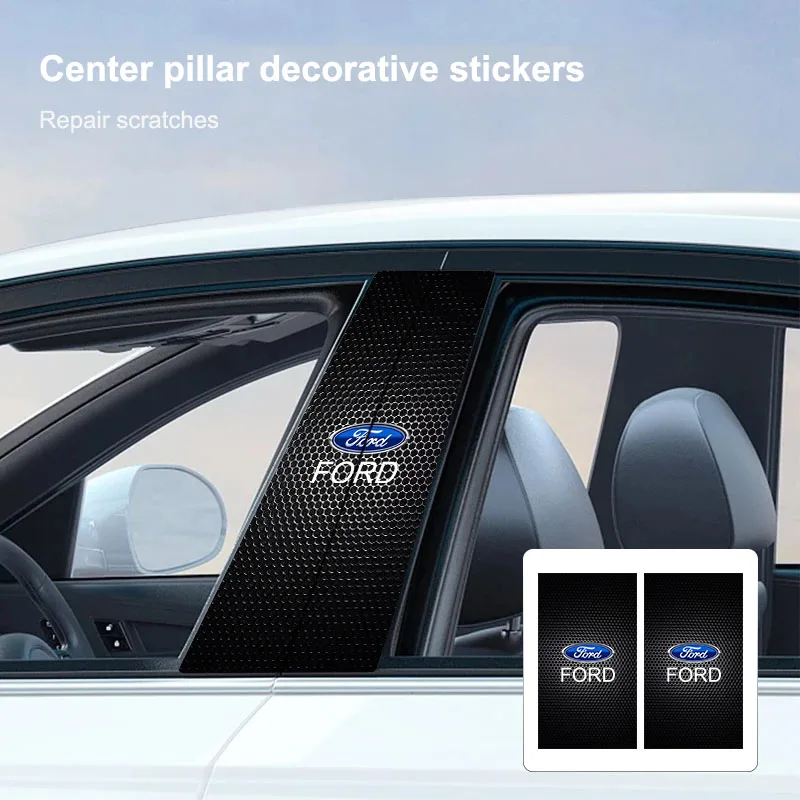 2Pcs Car Center Pillar Anti-scratch Protector Films Stickers For Ford Fiesta MK7 Mondeo MK4 ST Focus MK1 MK2 MK3 Focus 2 3 4