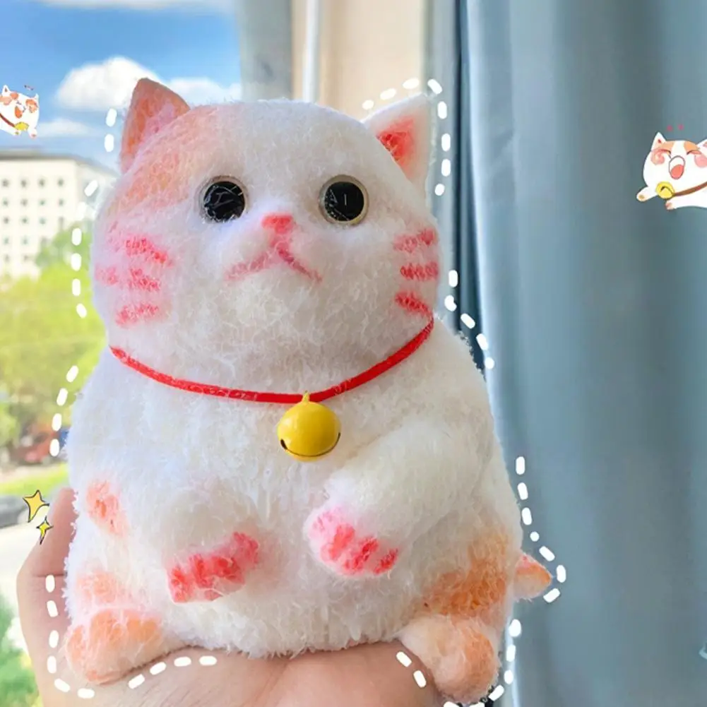 Simulation Fat Cat Squeeze Music Decompression Toy DIY Creative Gift Food-grade Soft Silicone Material Fat Cat Squeeze Toy 15cm