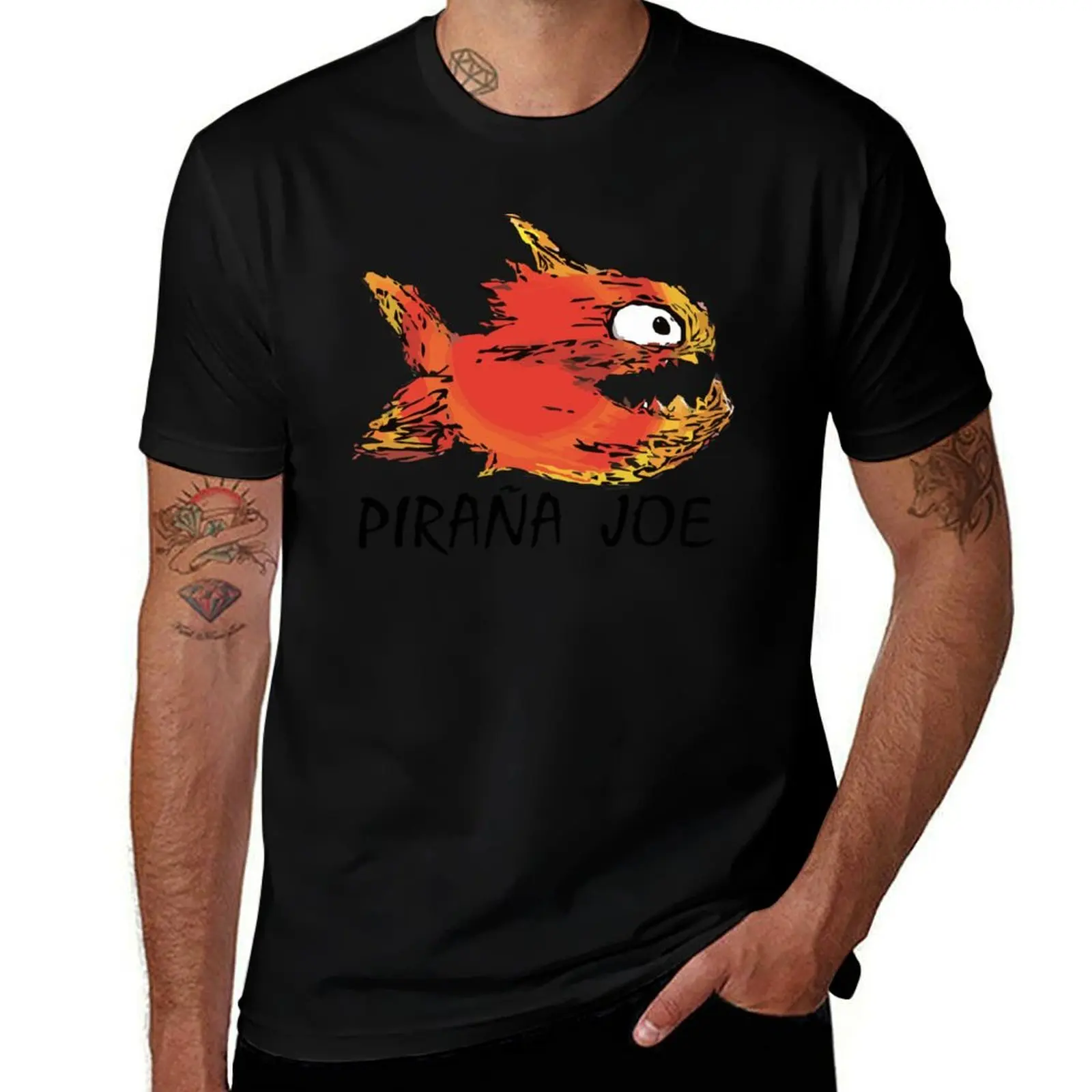 Los costumbres de la camiseta de The Fish Pirana Joe diseñan tus propias camisetas de gran tamaño para hombre, camiseta gráfica