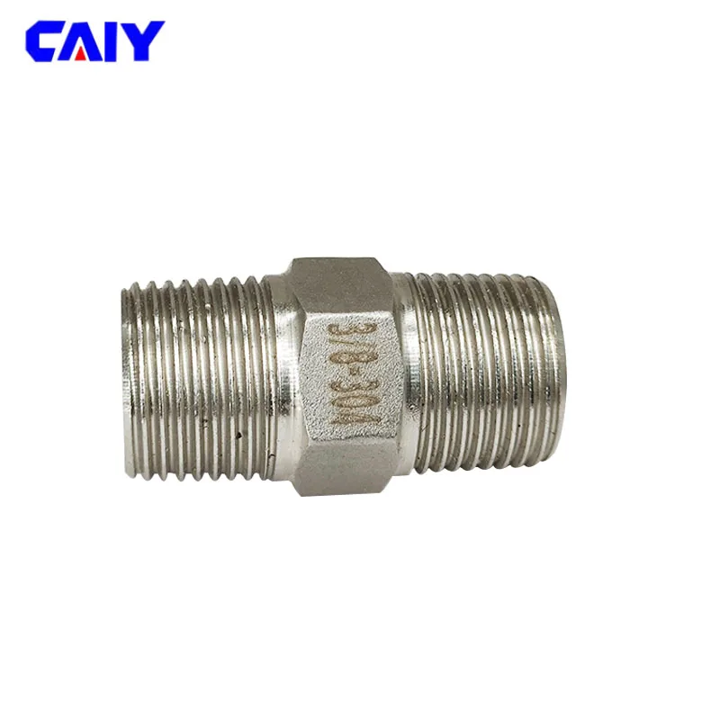 1/8 "1/4" 3/8 "1/2" 3/4 "BSP 304 สแตนเลสสตีล Hex ท่อหัวชายอุปกรณ์น้ําน้ํามัน Air Connector