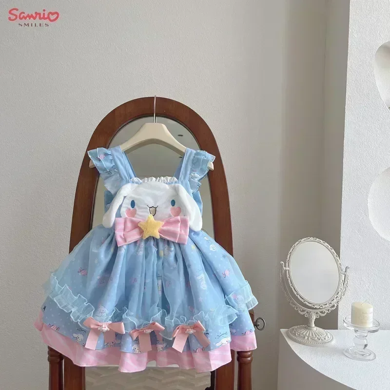 

Sanrio Kuromi My Melody Set для девочек 3-12 лет, торжественные платья принцессы с героями мультфильмов Ootd, детский костюм, одежда Лолиты на Хэллоуин