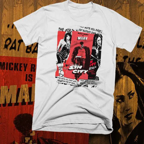 

Sin City Retro Action Movie Collage T-Shirt, vintage, sizes S to 3XL soft cotton