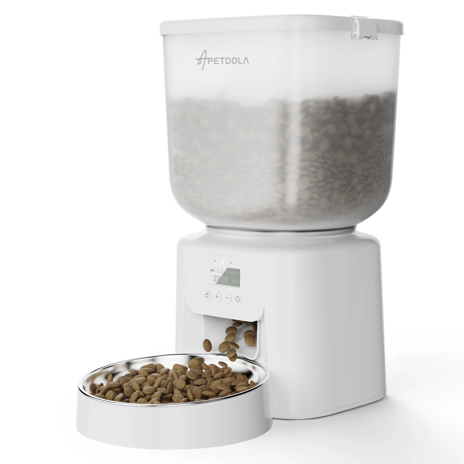 

Automatic Cat Feeder 4L Timed Pet Feeder with Portion Control Dual Power Supply Auto Food Dispenser for Cats Dogs