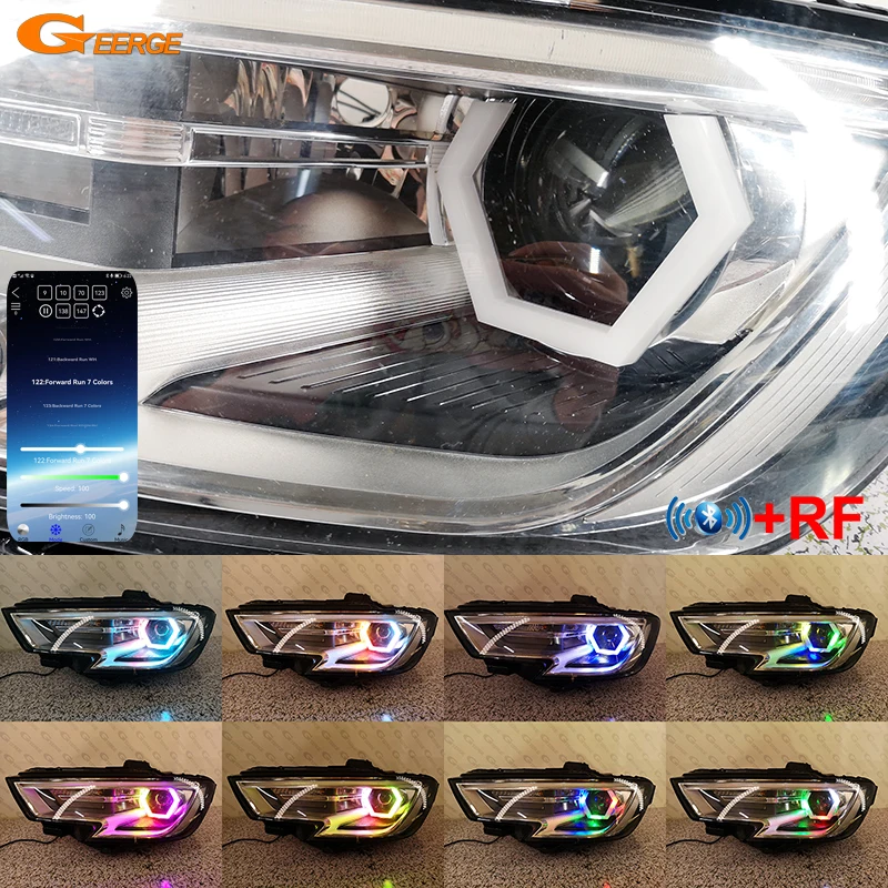 For Audi A1 A3 A4 A5 A6 A7 A8 Q3 Q5 R8 Multi Color RGB Led Angel Eyes Hex Halo Rings Dynamic Sequential Turn Signal Lights DRL