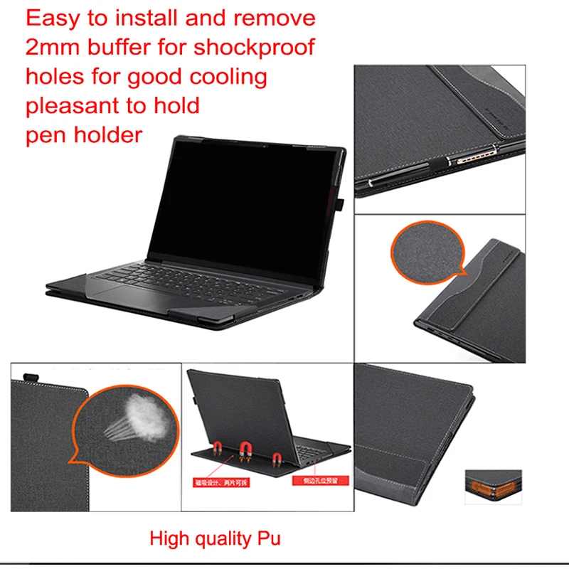 Imagem -03 - Capa Protetora de Couro pu Portátil Dividida Estojo Portátil para Asus Zenbook s 13 Flip Oled Up5302 Um5302 Ux5304 Manga 2023