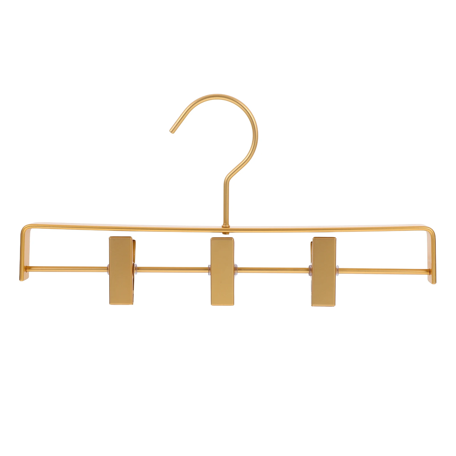 

Pants Hangers Non-Slip Metal Clip Heavy Duty Aluminum Gold Finish Space Saving Clothes Organizer For Jeans Skirts Leggings