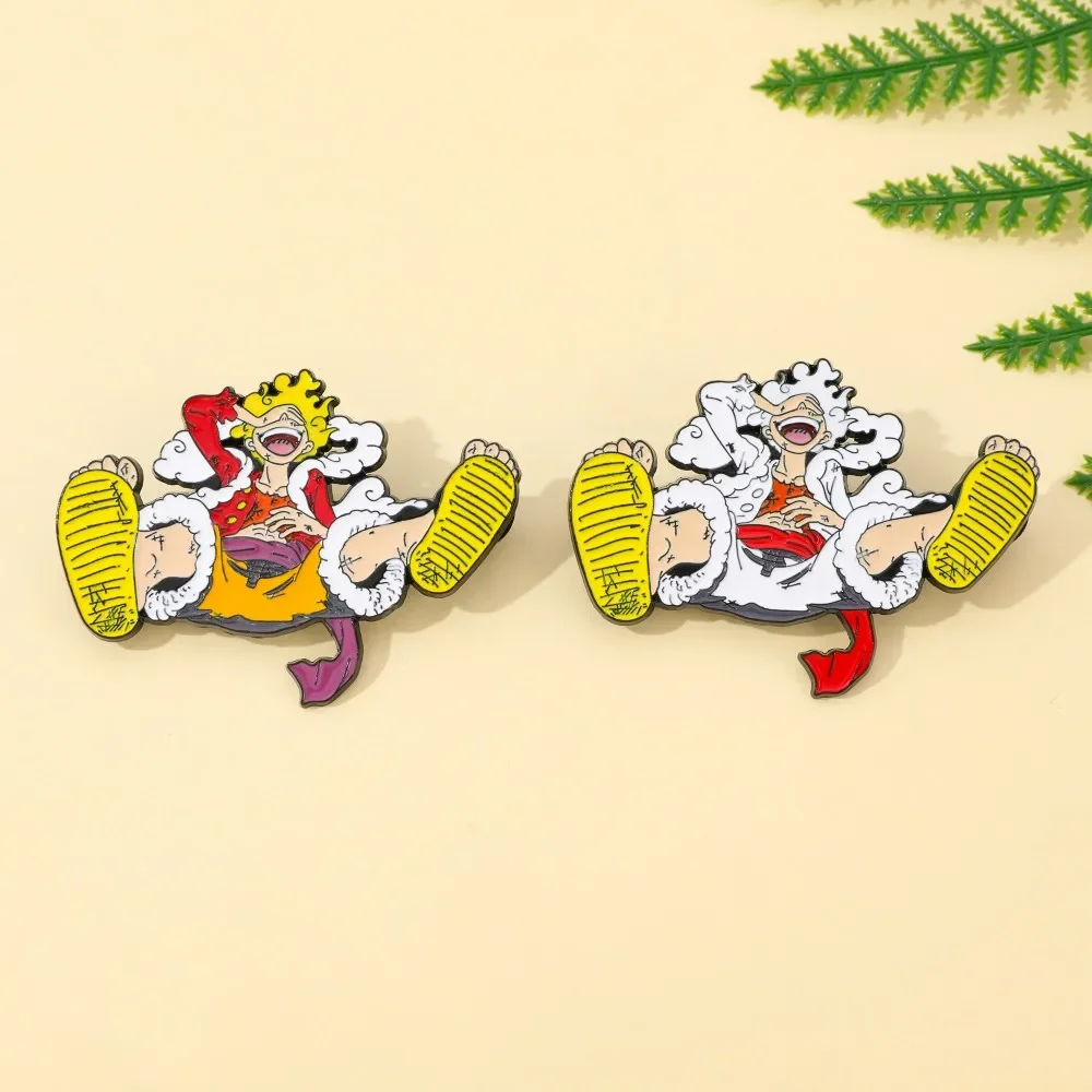 2 Pcs Anime Derivatives Brooch Exquisite Handsome Luffy Enamel Pin Metal Badge Jewelry Backpack Clothing Accessories Gift view 6