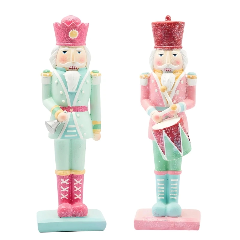 Glitzernde Harz-Nussknacker-Figurendekorationen für Weihnachtstisch und Eingangsbereich, 3 x – Detail 1
