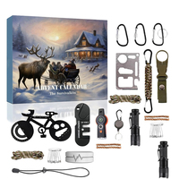 24 Day Christmas Countdown Survival Kit for Men Adult with Cool Gadgets Survival Kit Advent Calendar for Outdoor Camping Fishing