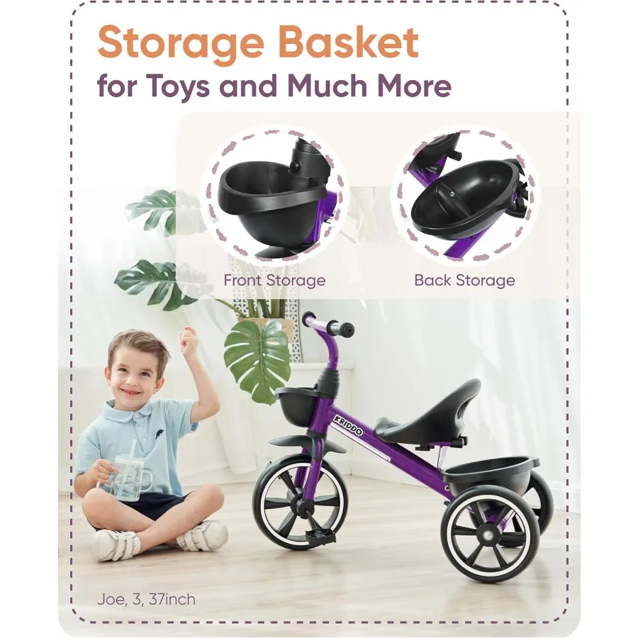 Kids Tricycles Age 24 Month to 4 Years, Toddler Kids Trike for 2.5 to 5 Year Old, Gift Toddler Tricycles for 2-4 Year Olds, Trik