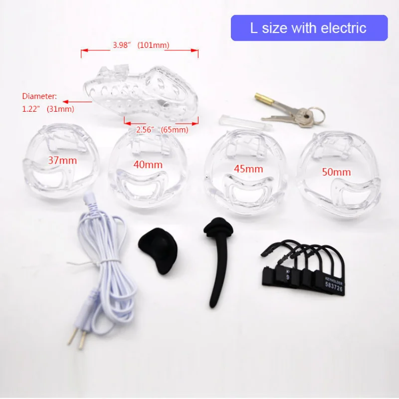 New Breathable Male Chastity Cage with Electric Shock Device&Multiple Locks Cock Cage Erotic Urethral Lock Sexy Toys for Men