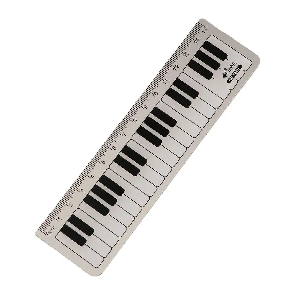 Gifts Plastic Office School Supplies Scale Ruler 15cm Measuring Ruler Piano Rule Straight Rulers Black White Musical Notes