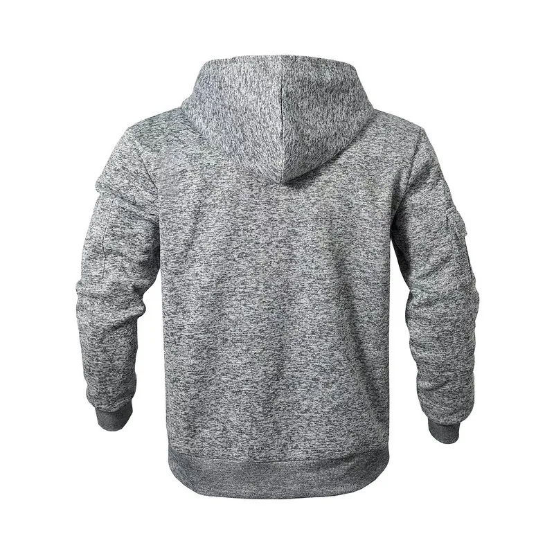 Amerikanischer Herren-Sweater aus schwerem Samt, Retro-Stil, mit kationischen Taschen, Kapuze und Reißverschluss, trendiger Sportpullover für Männer – Detail 34