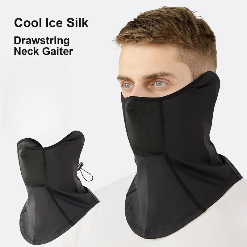 Sun Protection Neck Gaiter Moisture Wicking Quick Dry UV Protection Ice Silk Headwear for Cycling Fishing Outdoor Activities