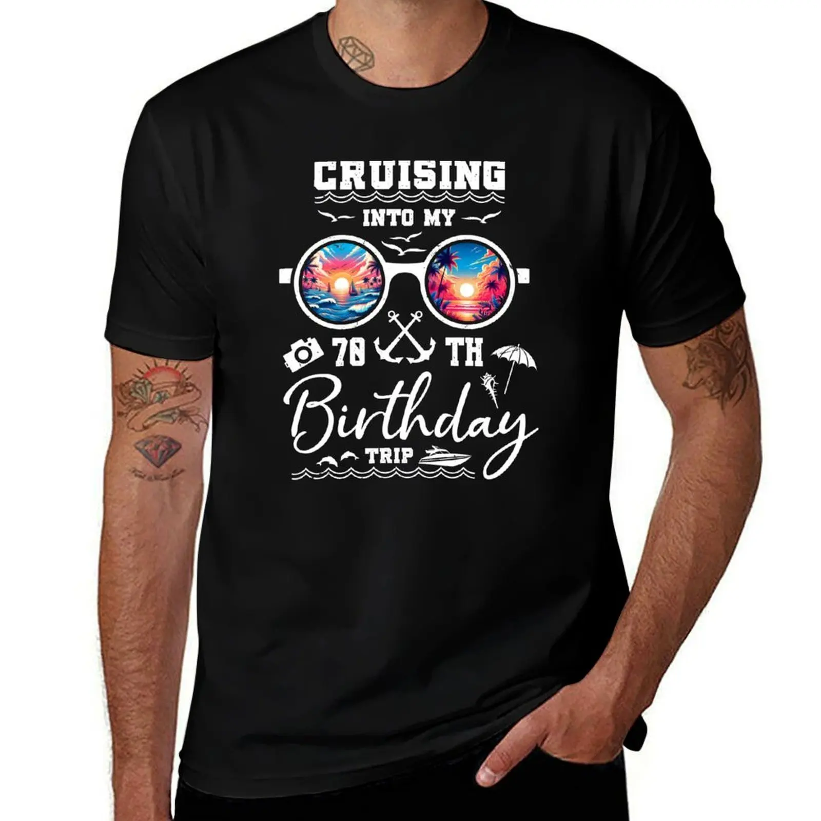 

70th Birthday Cruise 70 years old Cruise vacation vintage T-Shirt t shirt man plain t shirts for man cotton funny T-Shirt