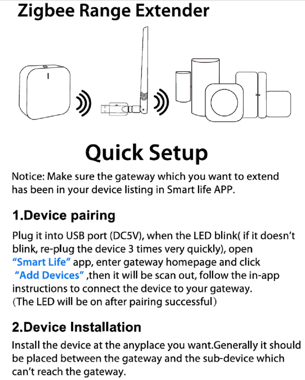 Zigbee Range Extender Tuya Zigbee USB High-Gain Gateway Erweitert die Zigbee-Abdeckungsbereich mit abnehmbarer Antenne für Home Assistant – Detail 6