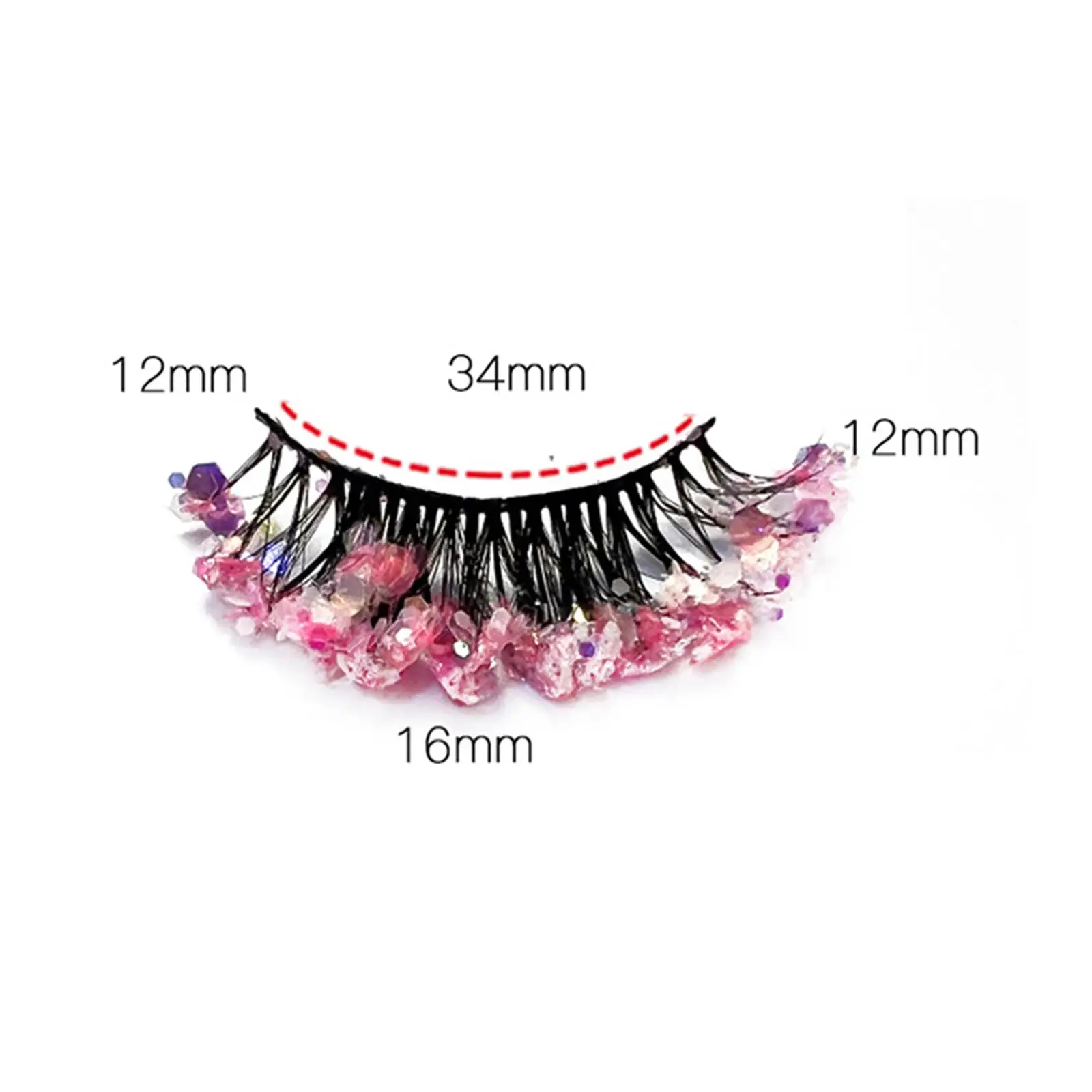 3 Pairs Luminous False Eyelashes, Decorative Makeup Glitter Eyelashes False