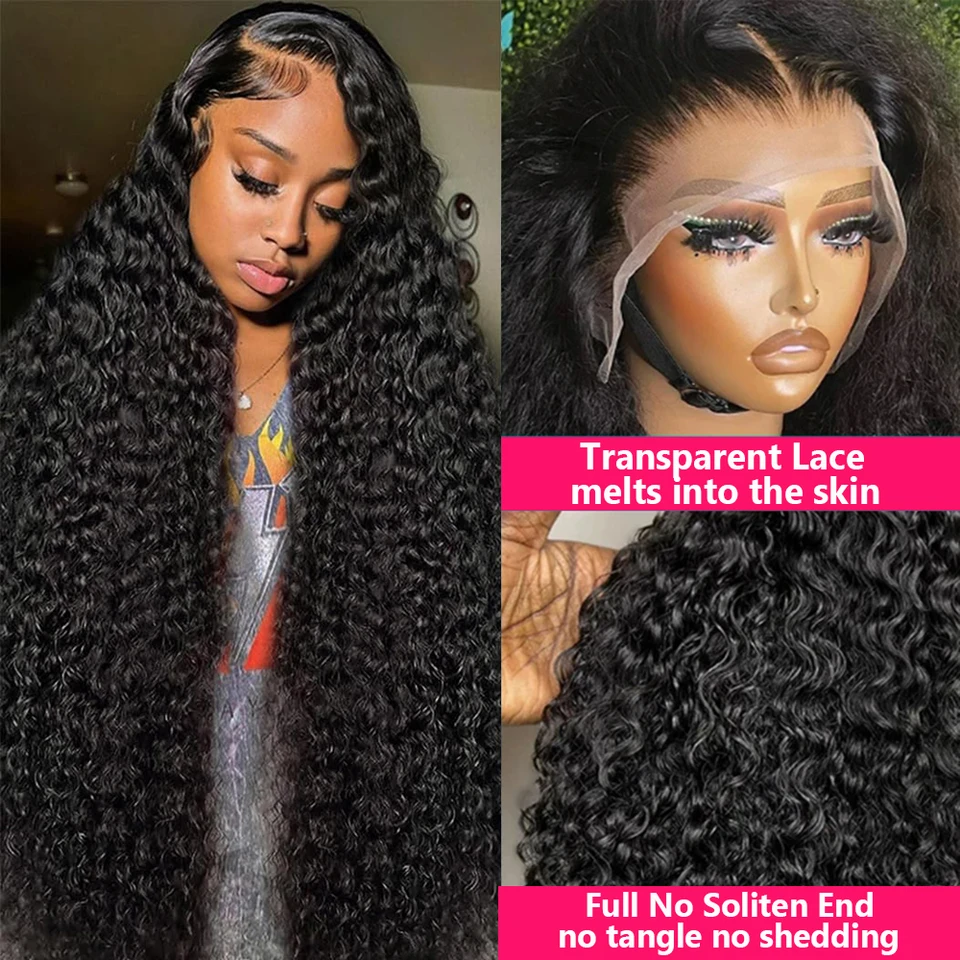300% Density 13x4 Lace Frontal Water Wave Human Hair Wigs For