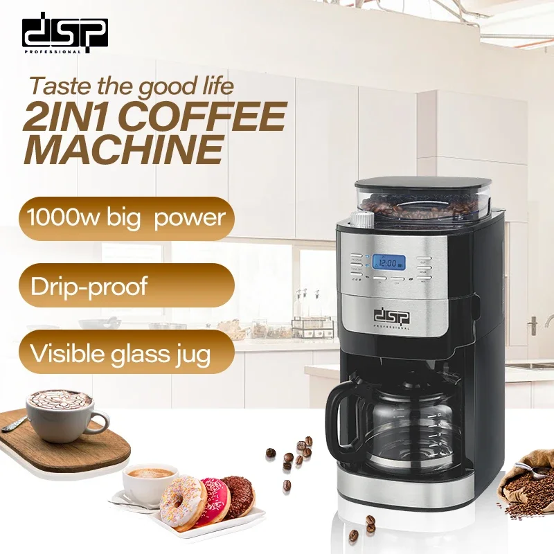 DSP Hot sale Coffee Grinder Stainless Steel 2 IN 1 Coffee Machine Multi-Function Automatic Electric Coffee Grinder