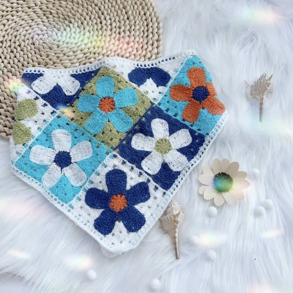 Милый тюрбан во французском стиле, бандана, вязаный кружевной ободок с разноцветными цветами, шарф для волос с дельфином и бабочкой на весну и лето