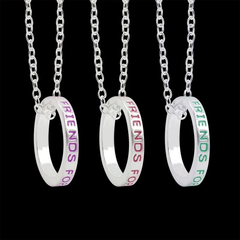 3 Piece Best Friends Forever Necklace Women Colorful Circles BFF Friendship Pendants Necklaces For Best Friend Collier Femme