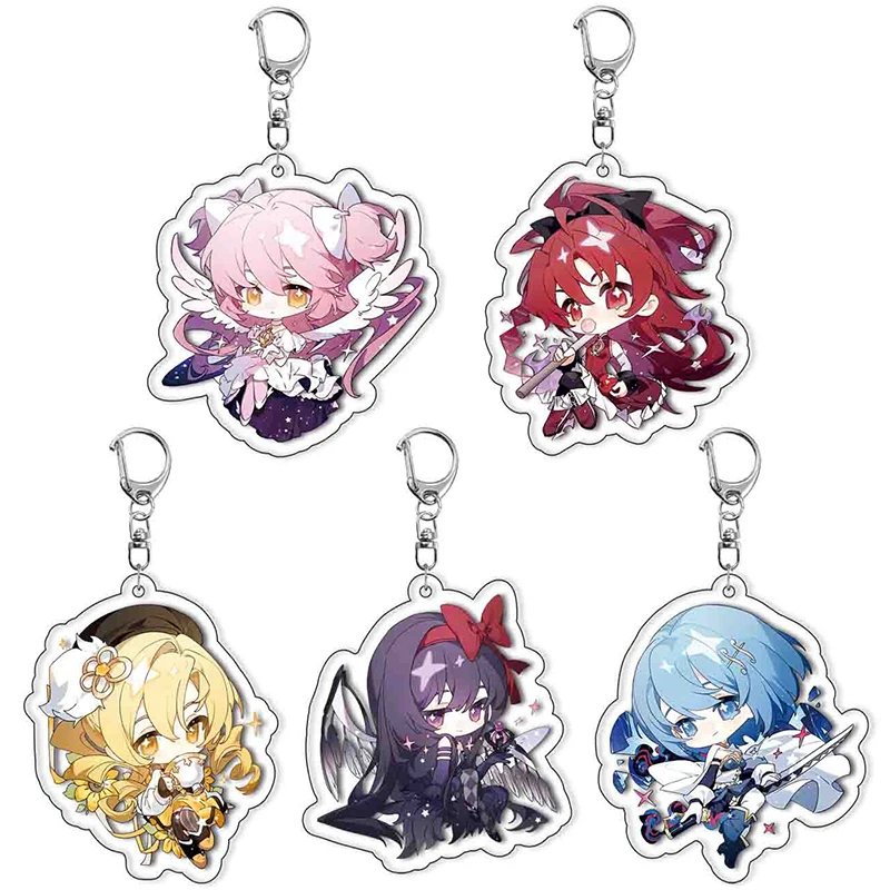 Брелок Puella Magi Madoka Magica Kaname Akemi Homura Miki Sayaka Tomoe Mami Kyoko, брелок для ключей для фанатов, подарки, аниме, ювелирные изделия Брелок Puella Magi Madoka Magica Kaname Akemi Homura Miki Sayaka Tomoe Mami Kyoko, брелок для ключей для фанатов, подарки, аниме, ювелирные изделия