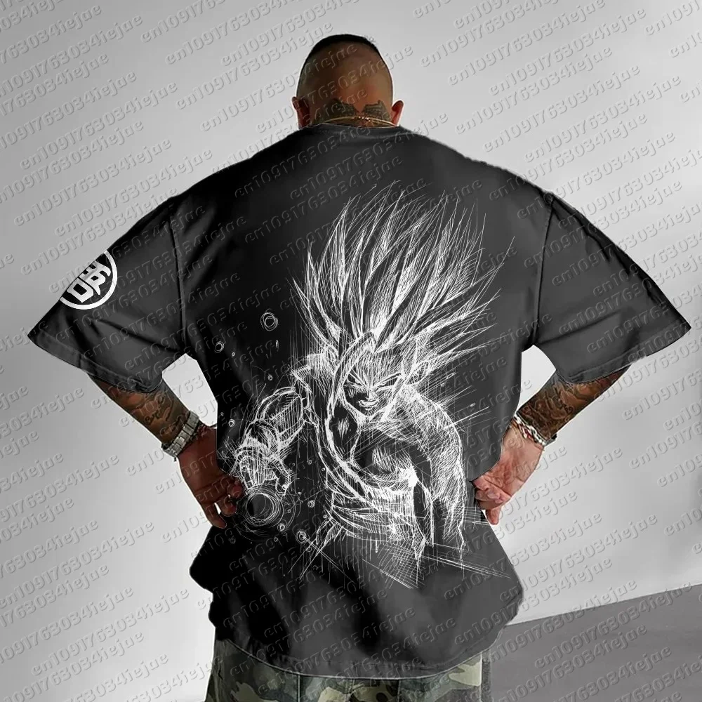 Dragon Ball Animation T-Shirt für Herren, Sommer, neu, doppelseitiger Druck, locker geschnitten, lässig, Harajuku, trendig, kurzärmelig, Eltern-Kind-Oberteil – Detail 10