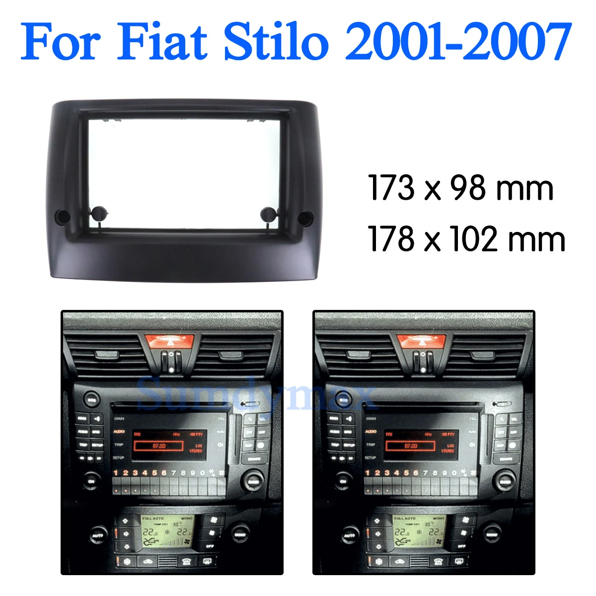 Double Din Car Radio Fascia For Fiat stilo 2001-2007 car Panel Plate Mounting Dash Installation Bezel Trim Kit