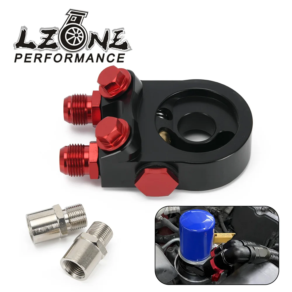 

FREE SHIP - Aluminum AN10 OIL COOLER adapter oil filter sandwich adapter TURBO WITH Thermostat And FITTING 3/4-16 UNF M20*1.5