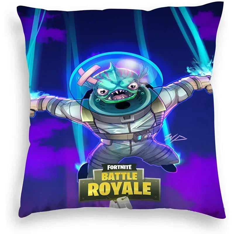 Fortnite Cushion Cover Plush Anime Pillowcase Plush Pillow Cases Home Decoration Pillow Cover for Sofa Bed Chair Living Room