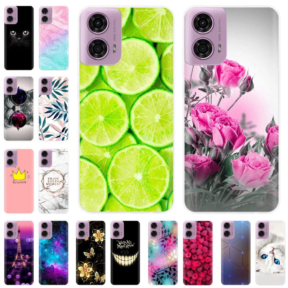 Para Moto G24 funda XT2423-1 funda de teléfono de silicona suave pintada de lujo para Motorola Moto G24 G04 MotoG24 Fundas Fundas
