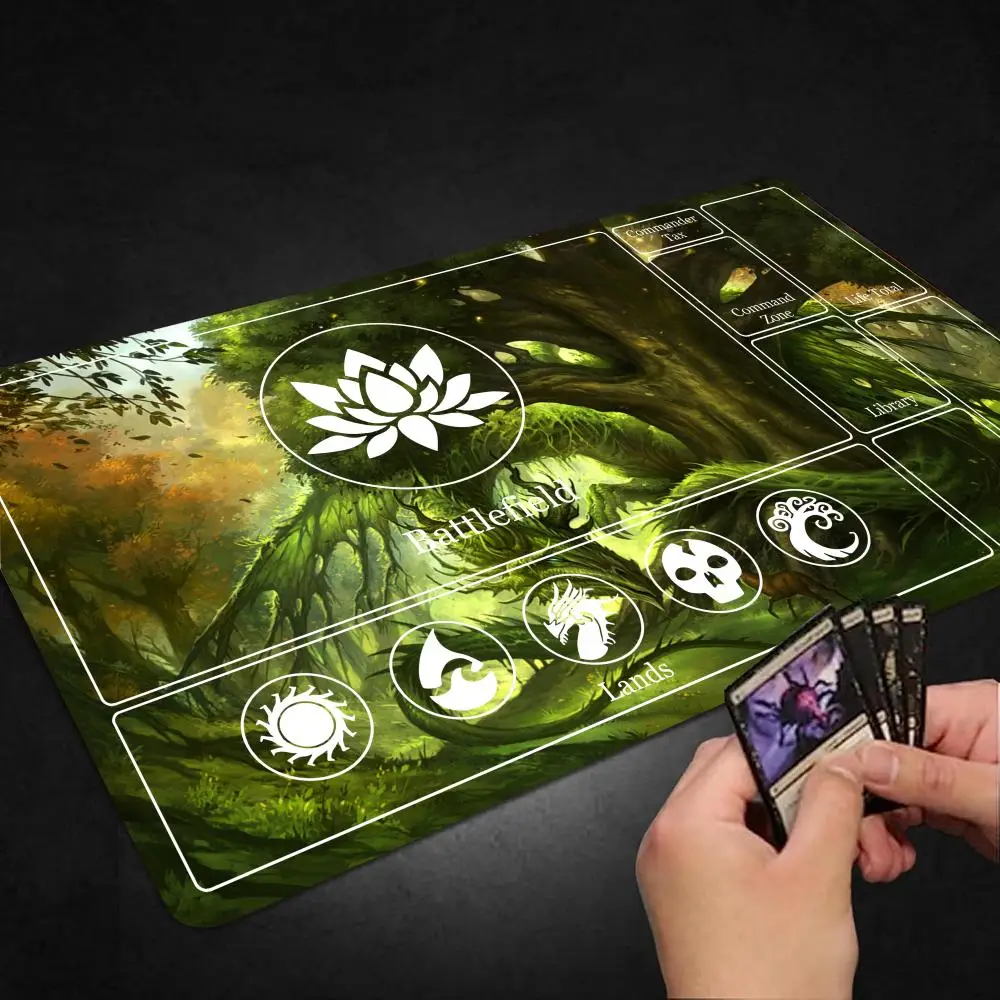 سميكة الألعاب Playmat الغابات ماوس الوسادة TCG CCG اللعب حصيرة Duel منصات المبتدئين بطاقة باتلز قائد لعبة لوحة المكتب مع المناطق
