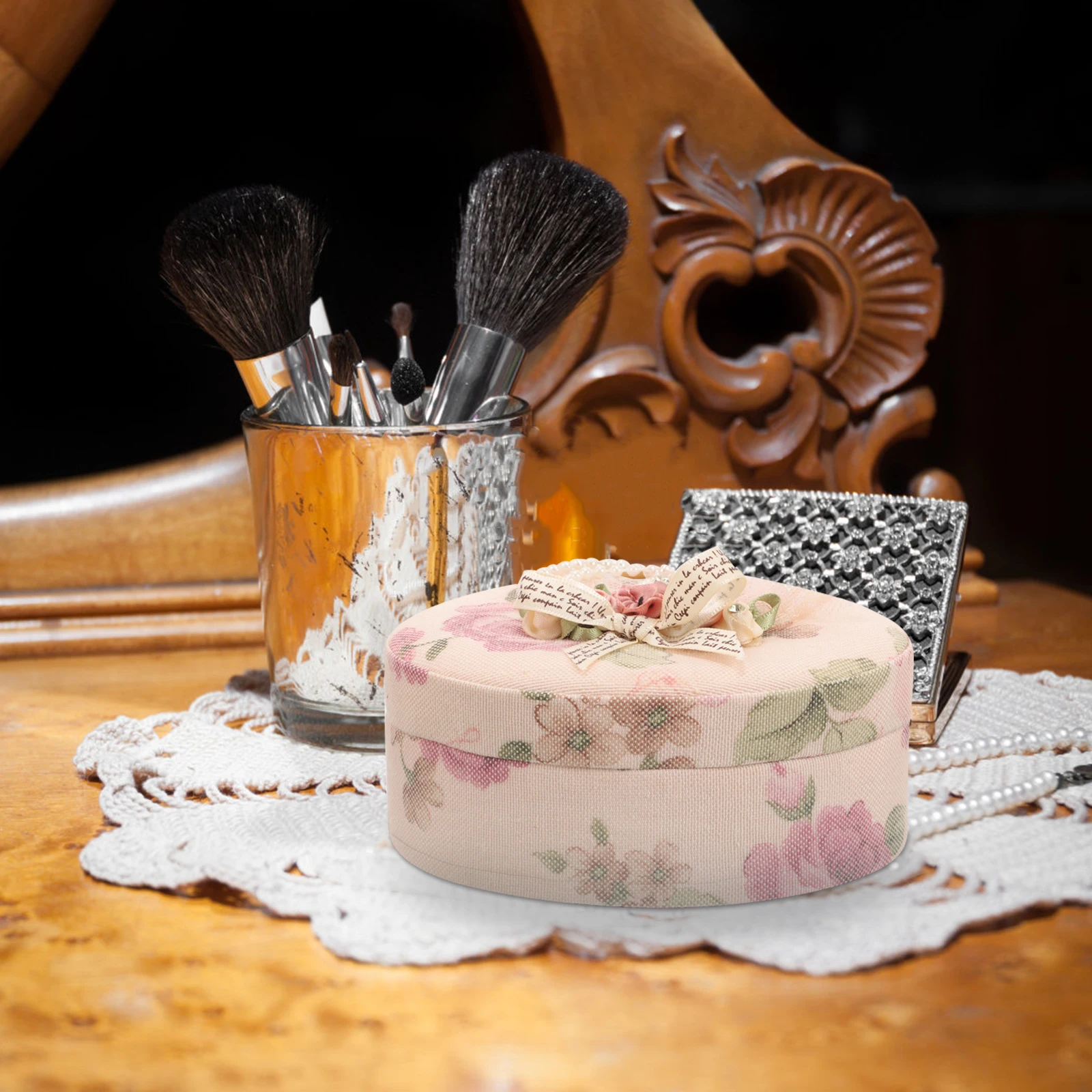 กล่องใส่เครื่องประดับสไตล์วินเทจสุดหรู 4 ช่อง สำหรับจัดเก็บเครื่องประดับแบบพกพา เหมาะสำหรับการเดินทาง ขนาดเล็กพกพาสะดวก ใส่ในกระเป๋าถือได้ ใช้สำหรับเก็บแหวน สร้อยคอ