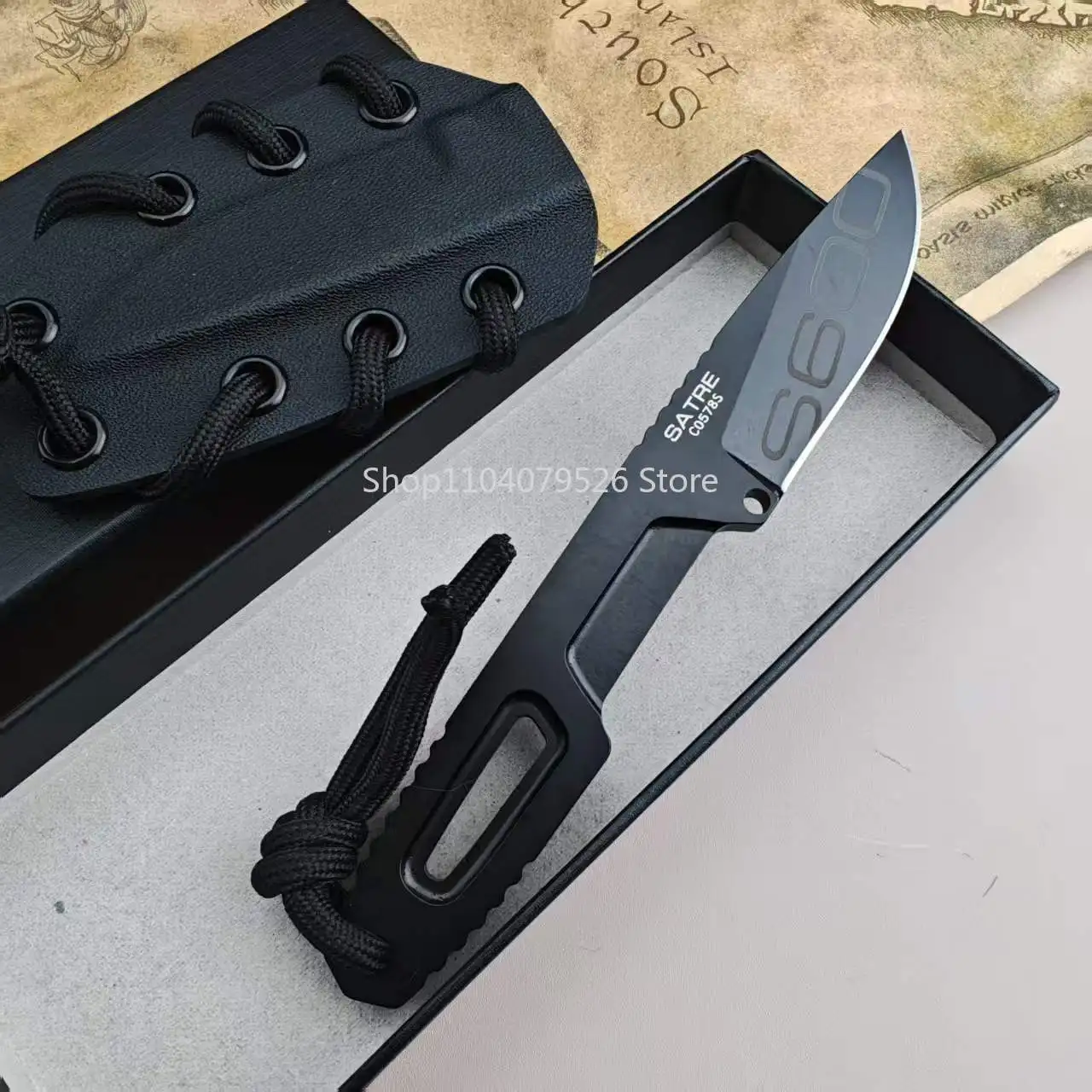 S600 SATRE 7Cr13Mov Fixed Blade EDC Knife Matching Blade & Handle Portable Multi-use Tool for Hiking Trekking Camping Picnic BBQ