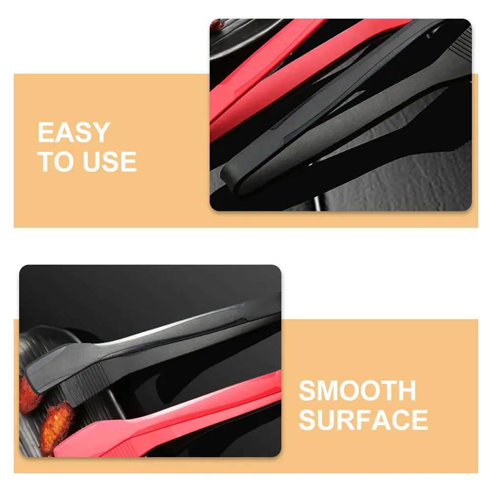 

1pc Silicone Food Tongs Kitchen Essential Appetizer Tong Bbq Grilling Tool For Salad Steak Bacon Pasta Serving Buffet Dessert