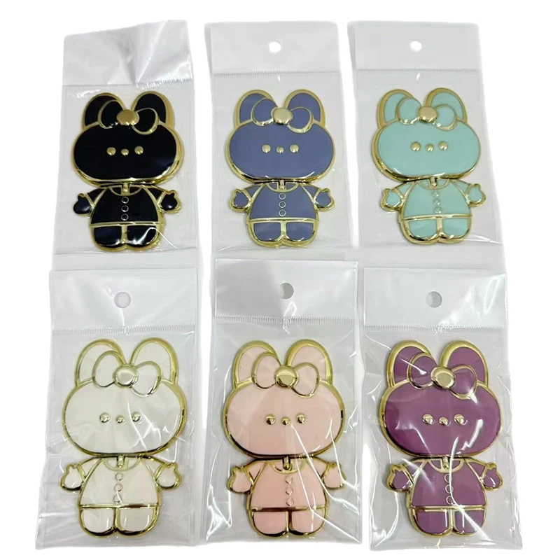 360° Rotating Bracket 2 In 1 Cartoon Rabbit Make-up Mirror Phone Holder Universal Foldable Desktop Stand Case Accessories