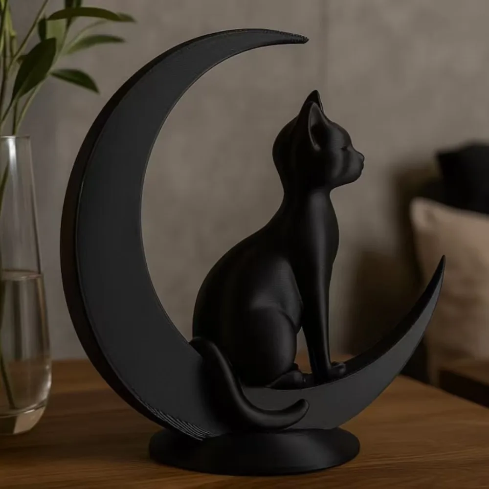 Креативные игрушки с 3D принтом, украшения с лунным котом, декоративные милые кошки, украшение для рабочего стола, ремесла, вечерние, домашний декор