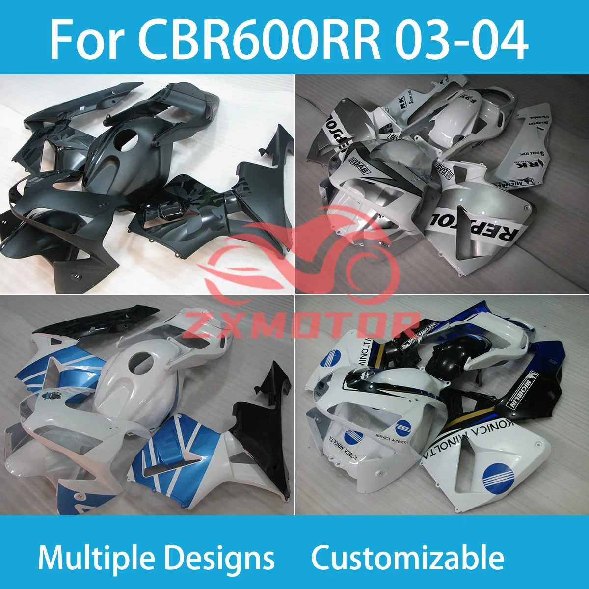 

CBR 600RR 03 04 ZXMT Plastic Fairings for Honda CBR600RR 2003 2004 ZXMT Painted Fairing Kit Injection Molding Fit