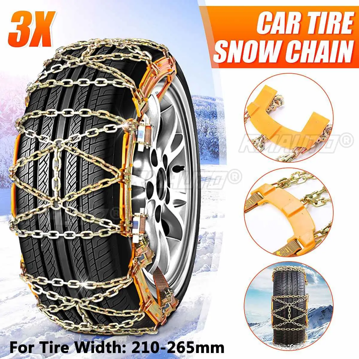 2/3/4x Wheel Tyre Tire Chain Car Truck Anti-skid Snow Chains Ice Chain Steel Auto Wheel Belts For Ice Snow Mud Safe Driving