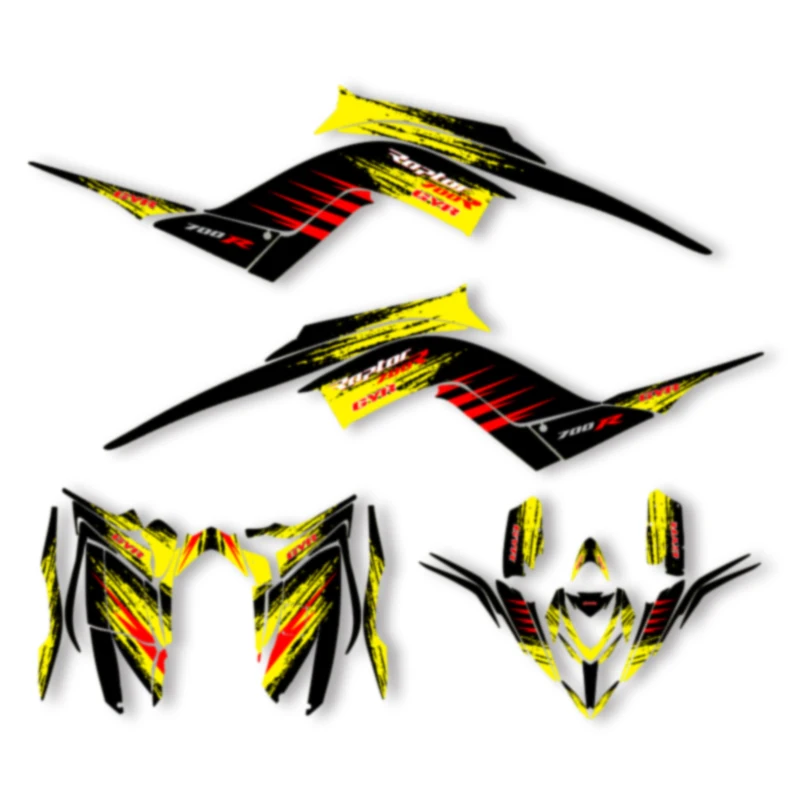 

DSMTECH Custom Motorcycle Graphics Enduro Decals Stickers Kits For YAMAHA 2013 2014 2015 2016 2017 2018-2023 RAPTOR 700 008