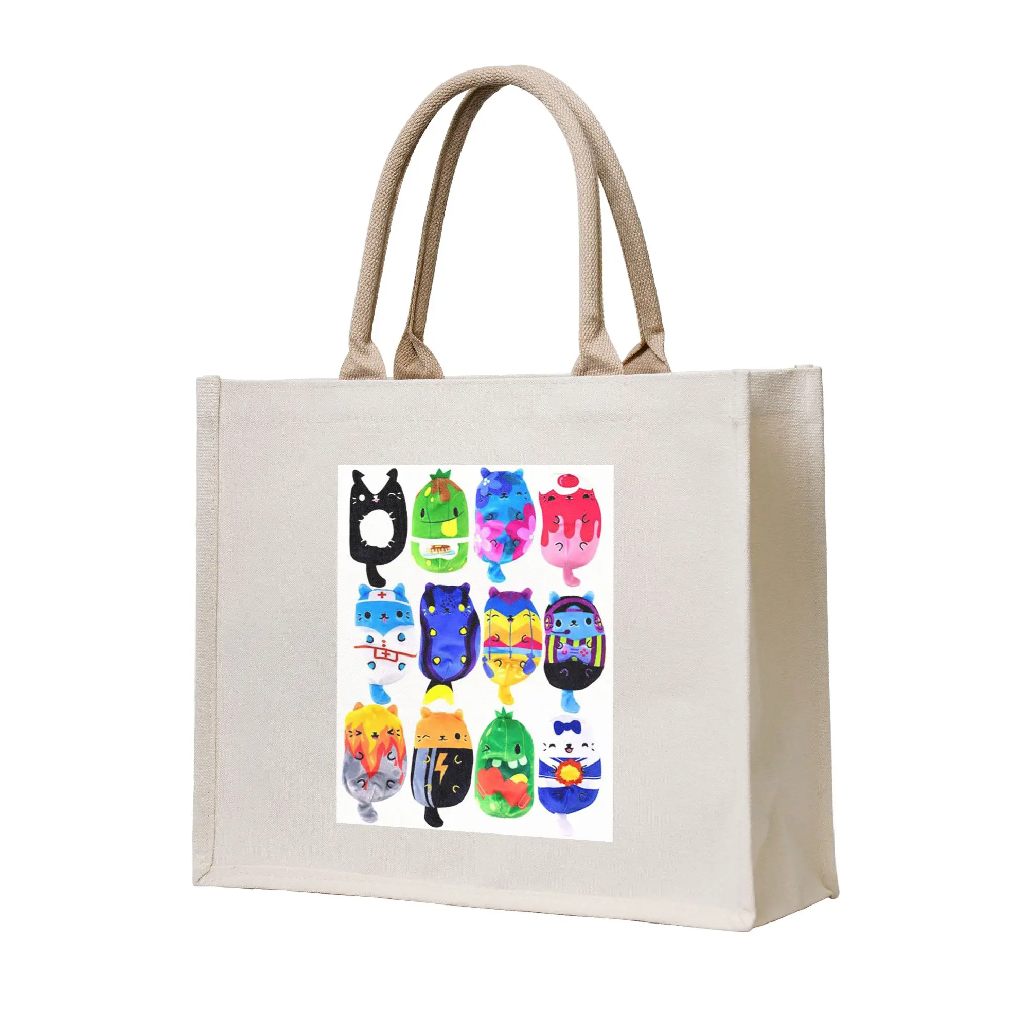 

Плюшевая игрушка-сюрприз Cats Vs Pickles, сумка-шоппер из холщовой ткани, сумка-тоут для девочек, дорожная сумка через плечо