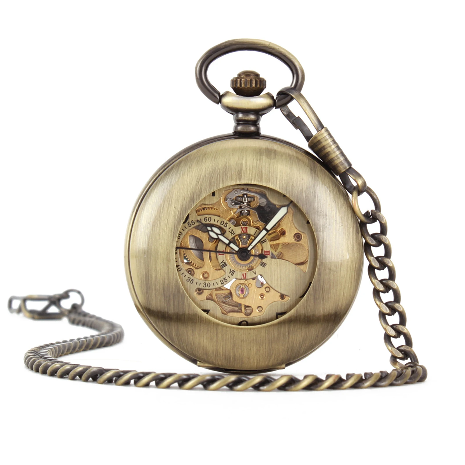 Golden Yellow Mechanical Pocket Watch Men Will Love Symbol Of Sophistication Retro Style Pocket