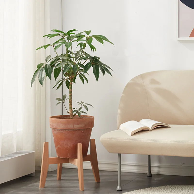 Floor-to-ceiling Flower Stand Nordic Simple Living Room Balcony Flower Pot Green Dill Flower Stand Beech Fish Tank Stand