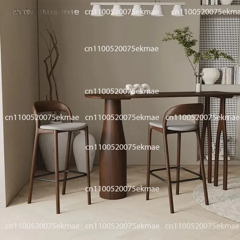 Modern Minimalist Luxury Art Bar Chair Home High Stool for Coffee Shop and Kitchen Dining, Made of Leather