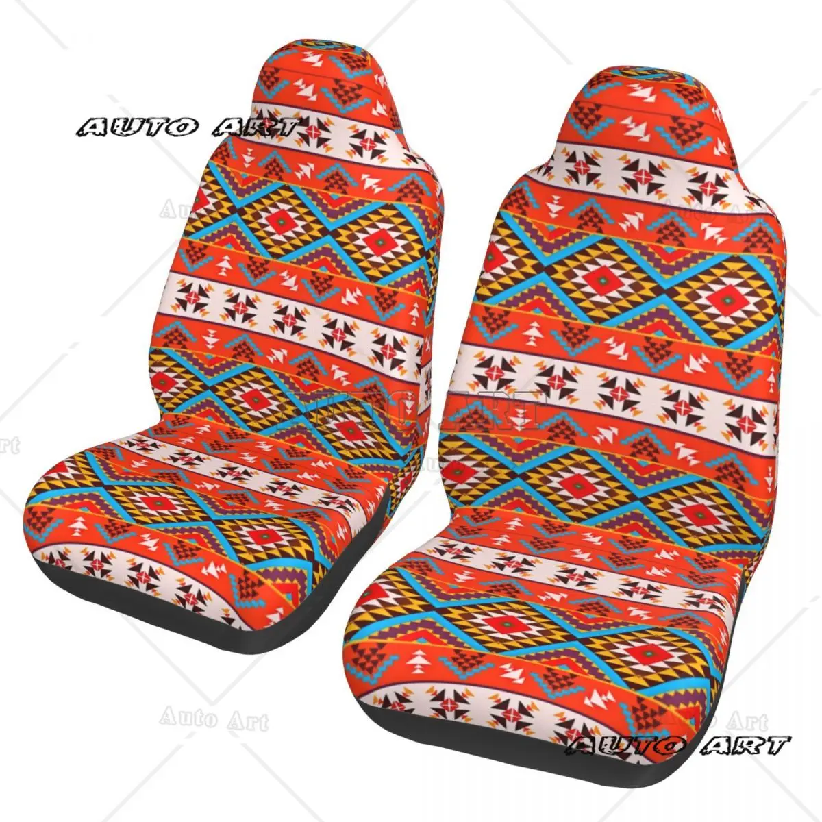 Aztec Red Universal Car Seat Cover Protector Interior Accessories For SUV Bohemian Ethnic Car Seats Covers Fiber Fishing